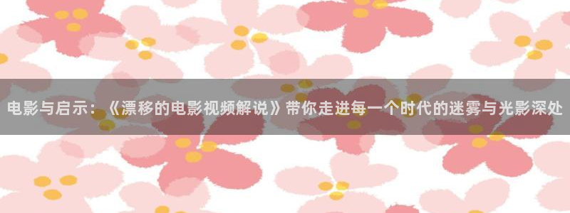 茄子视频18：电影与启示：《漂移的电影视频解说》带你走进每一个时代的迷雾与光影深处